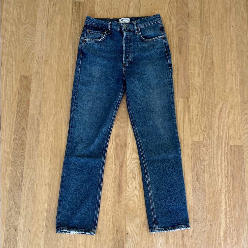Agolde Riley High Rise Straight Crop Jeans